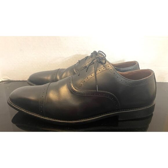 Allen Edmonds Evanston Men's BLACK Leather Shoes Lace-up Cap Toe Size 13B - Picture 7 of 12